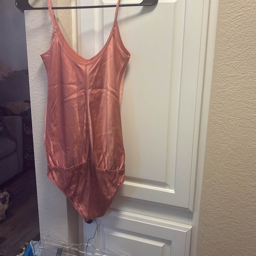 T. Alexander Wang Rose Pink Draped Silk-Satin Bodysuit - Picture 11 of 14